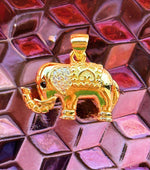 Eiluj Beauty Elephant Customizable 18K Gold Dainty Necklace With Charms