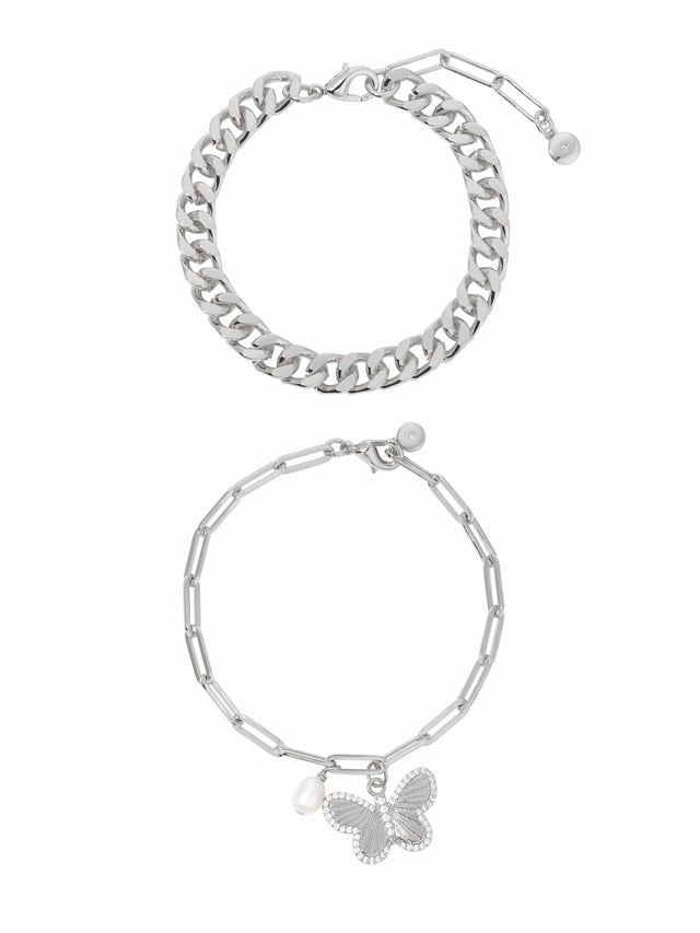 Ettika Bracelets Silver Plated / One Size Butterfly Bracelet Set