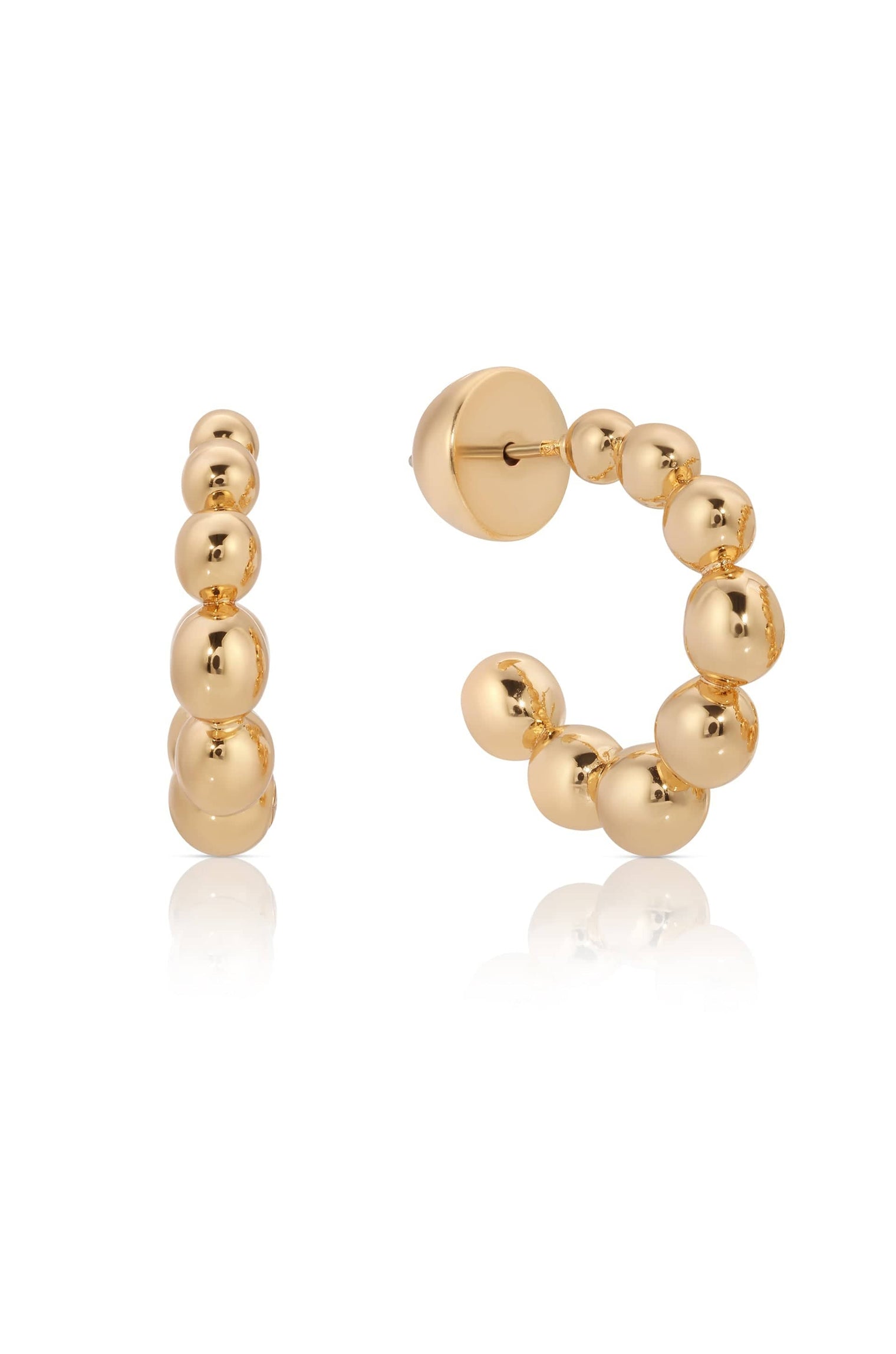 Ettika Earrings 18k Gold Plated / One Size Bubble Huggie Hoops