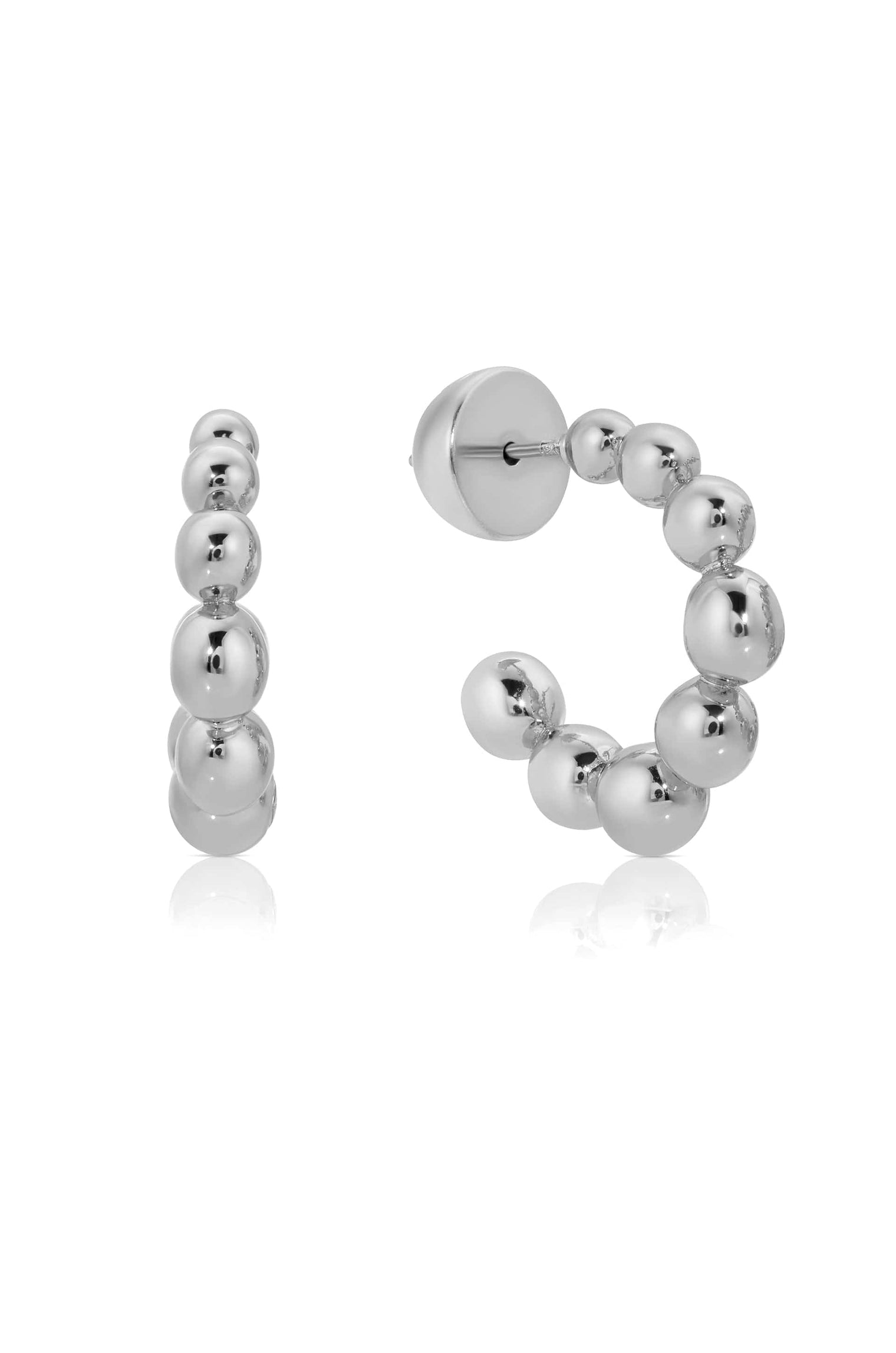 Ettika Earrings Silver Plated / One Size Bubble Huggie Hoops