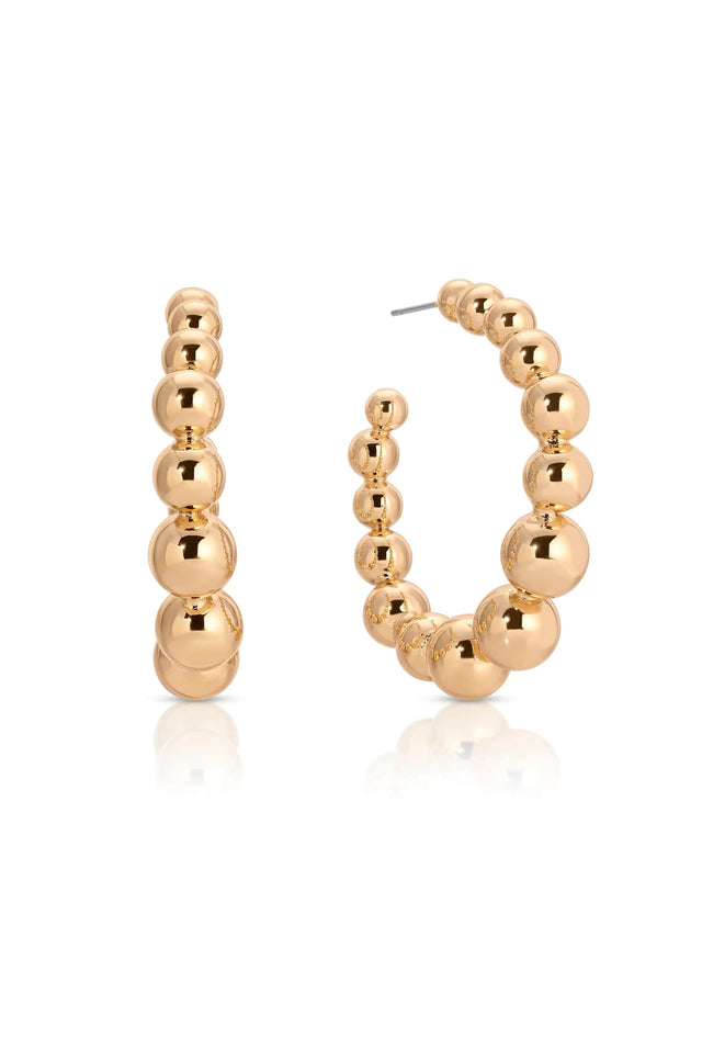 Ettika Earrings 18k Gold Plated / One Size Bubble Ball Hoops
