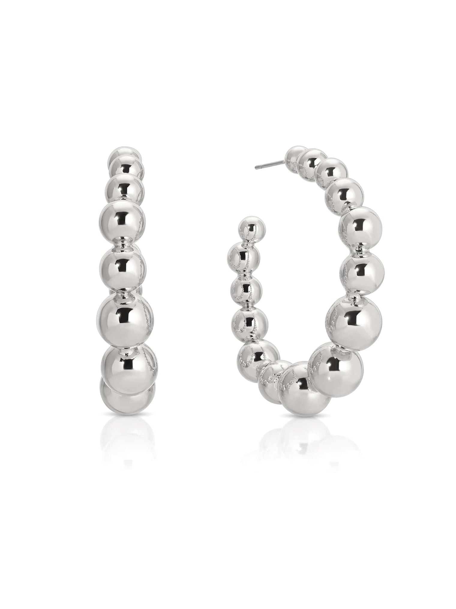 Ettika Earrings Silver Plated / One Size Bubble Ball Hoops