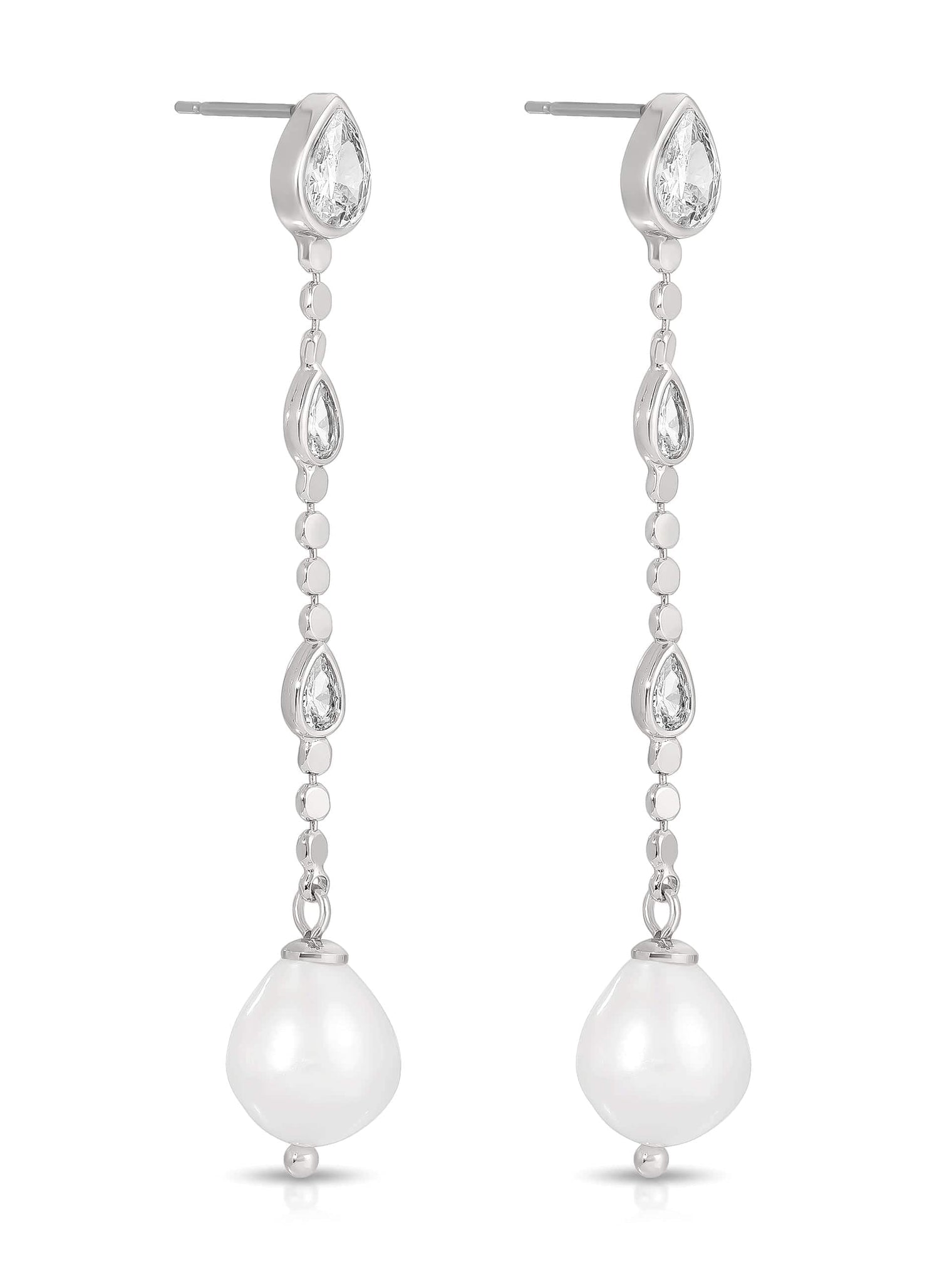 Ettika Earrings Droplet Crystal and Pearl Earring
