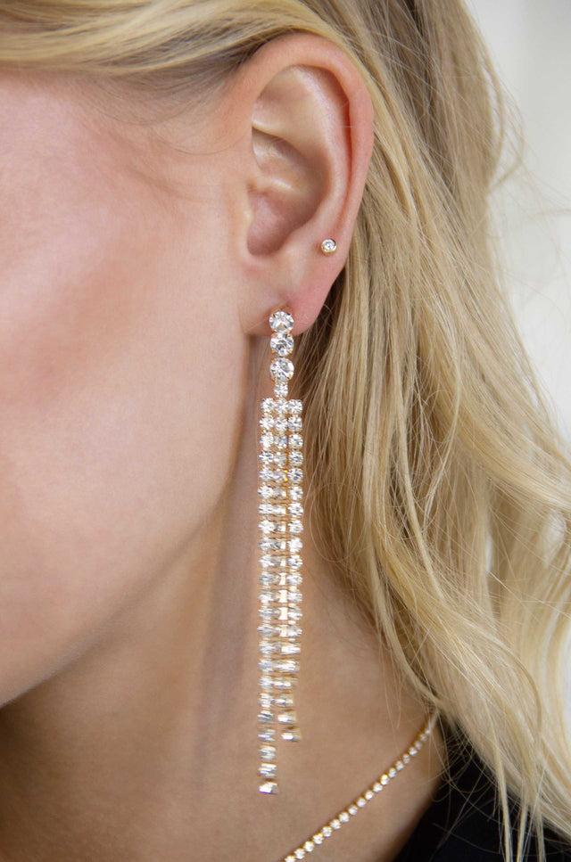 Ettika Earrings Clear Crystals / One Size The Moment Crystal Dangle Earrings