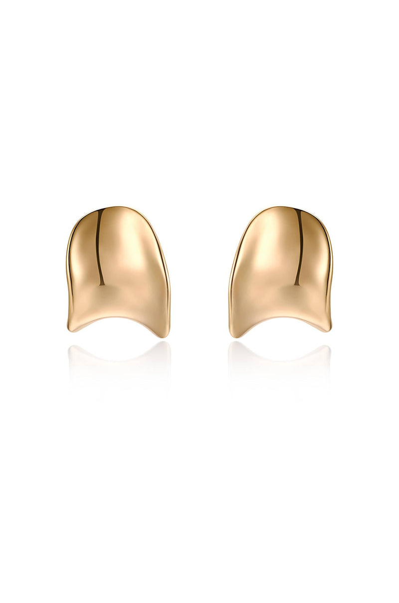 Ettika Earrings 18k Gold Plated / One Size Curved Stud Earrings