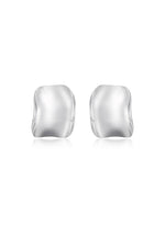 Ettika Earrings Rhodium / One Size Curved Stud Earrings