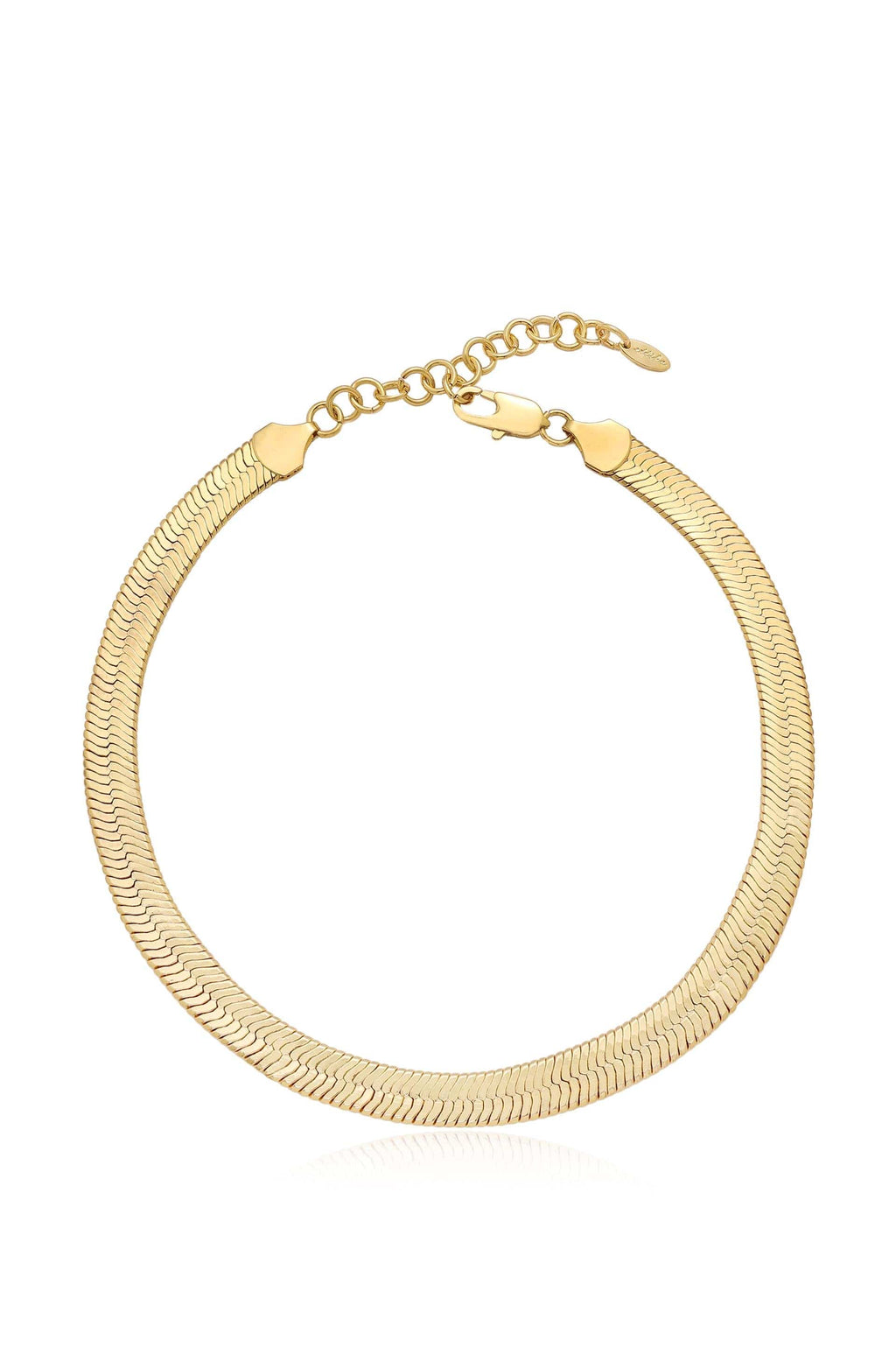 Ettika Necklaces 18k Gold Plated / One Size Snake Smooth Herringbone Chain 18k Gold Plated Necklace