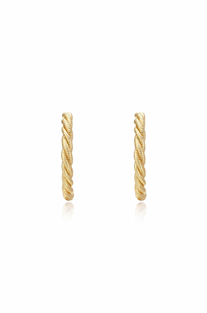 Ettika Earrings 18k Gold Plated / One Size Spun Strands 18k Gold Plated Hoop Earrings