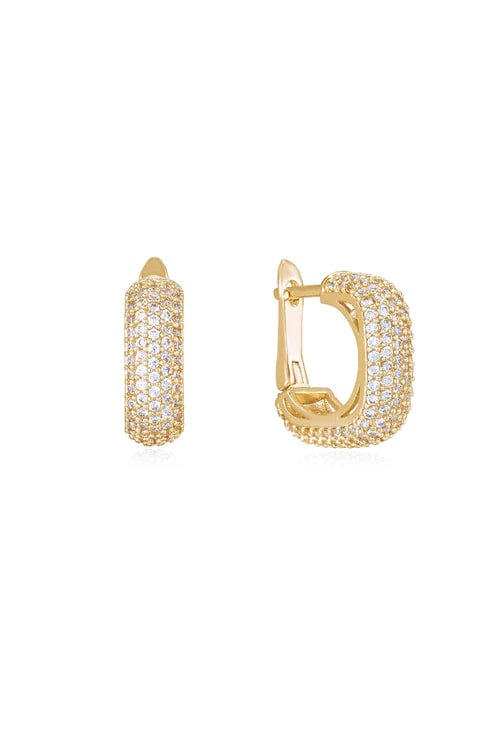 Ettika Earrings Little Reminders Crystal 18k Gold Plated Mini Hoop Earrings