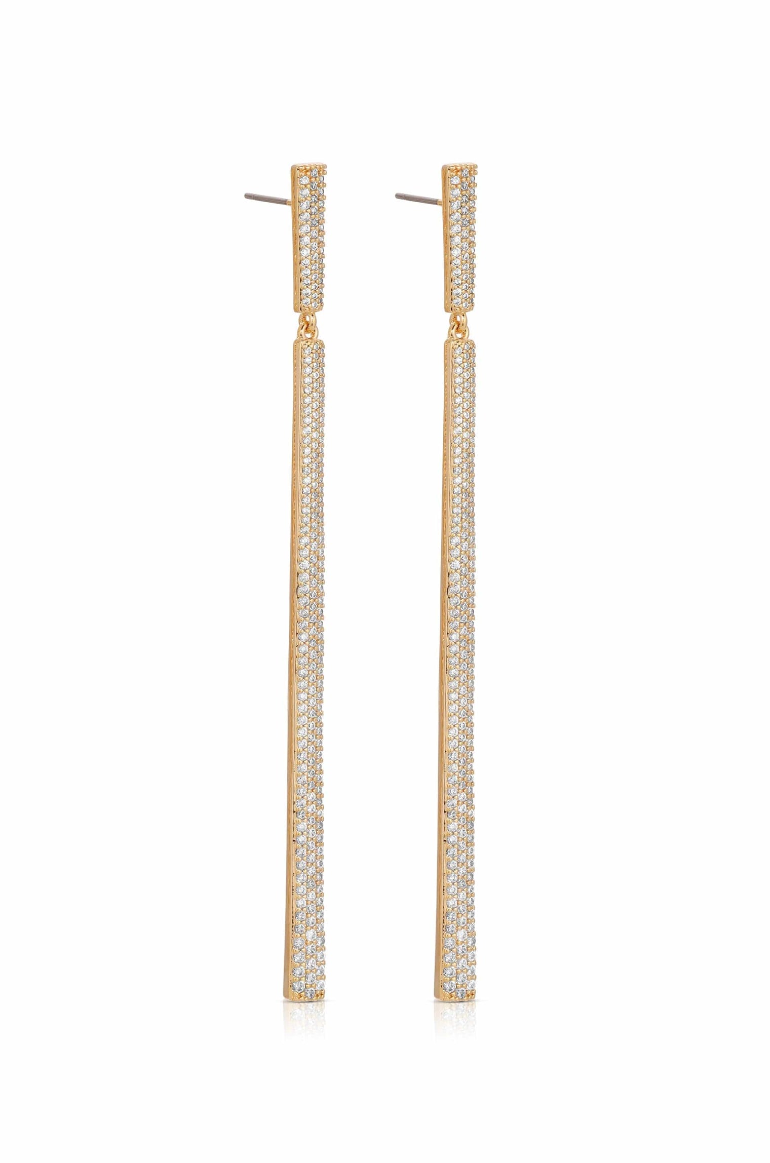 Ettika Earrings Clear Crystals / One Size Straight Drop Crystal Dangle Earrings