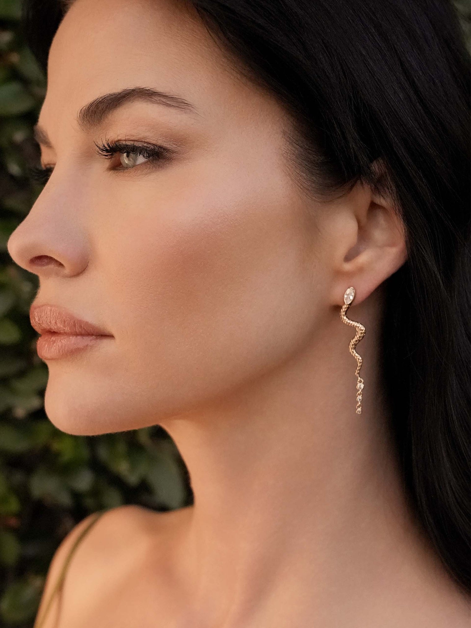 Ettika Earrings Clear Crystal with 18k Gold Plating / One Size Serpentina Earrings