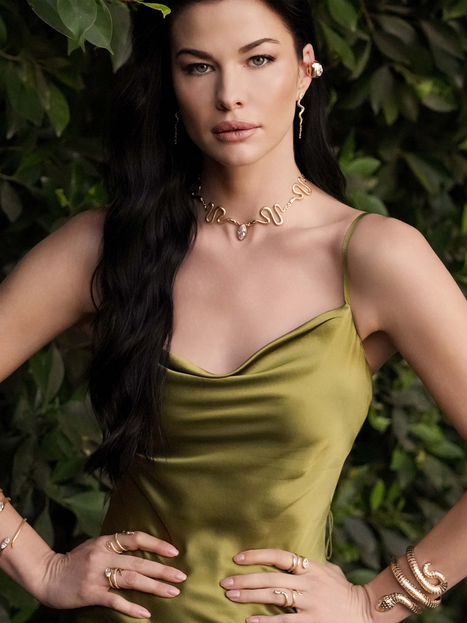 Ettika Earrings Clear Crystal with 18k Gold Plating / One Size Serpentina Earrings