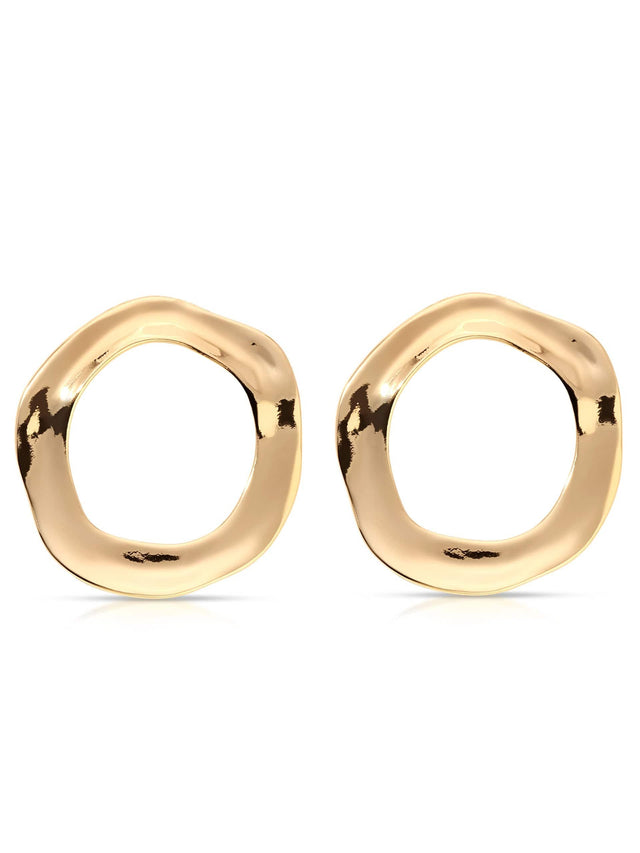 Ettika Earrings 18k Gold Plated / One Size Open Circle Earrings