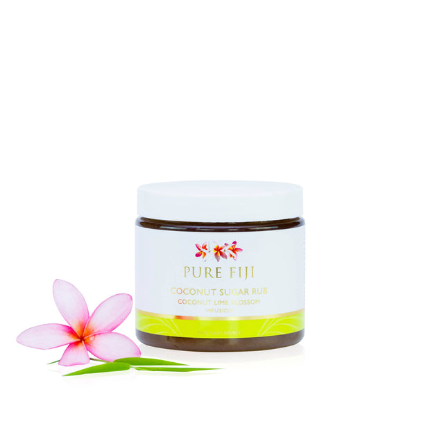 Pure Fiji Sugar Scrub Coconut Lime Blossom Mini Coconut Sugar Scrub 2 oz