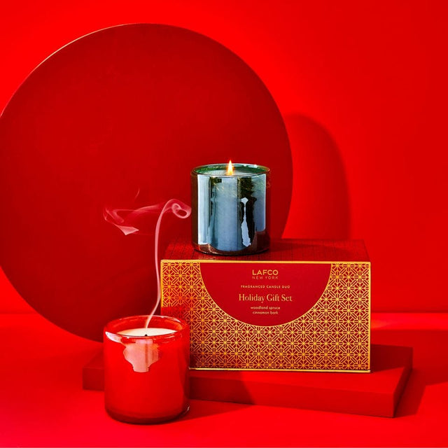 Lafco Candle Woodland Spruce & Cinnamon Bark Holiday Gift Set