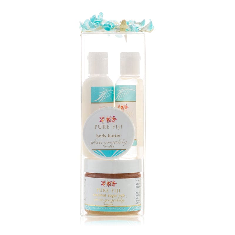 Pure Fiji Bath & Body Gift Set White Gingerlily Home Spa Get Glowing Ritual Travel Size Set