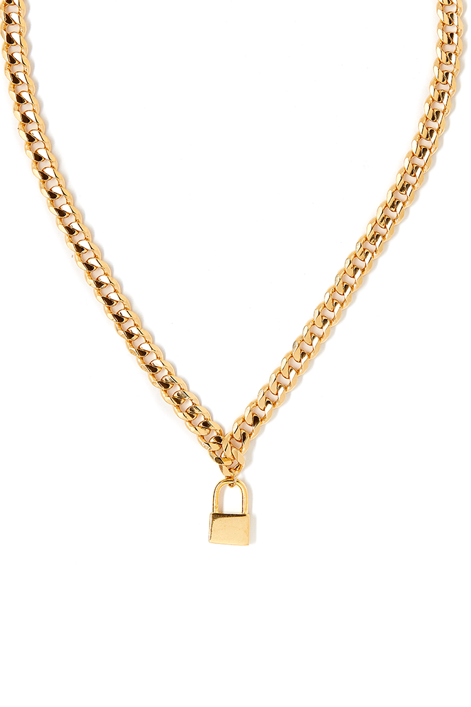 Tess + Tricia Necklaces Lock Collar Length Necklace