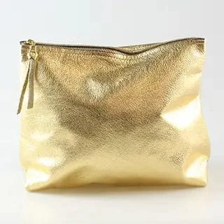 Zina Kao Cosmetic Pouch Gold Metallic Everyday Small Pouch
