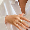 Flânerie by MAIQ Rings Jade Non-Tarnish Classic Shell Stone Ring (Size 7)