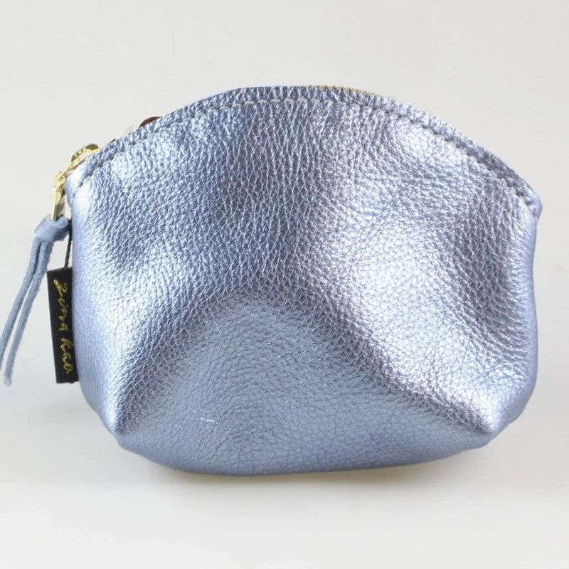Zina Kao Cosmetic Pouch Ice Blue Metallic Makeup Clutch