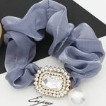 Eiluj Scrunchies Blue Gem Satin Scrunchie