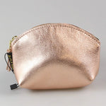 Zina Kao Cosmetic Pouch Rose Gold Metallic Makeup Clutch