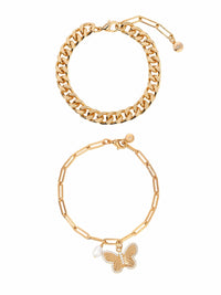 Ettika Bracelets 18k Gold Plated / One Size Butterfly Bracelet Set