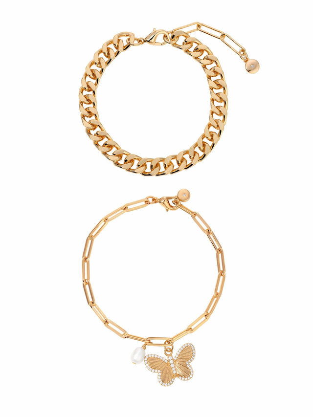 Ettika Bracelets 18k Gold Plated / One Size Butterfly Bracelet Set