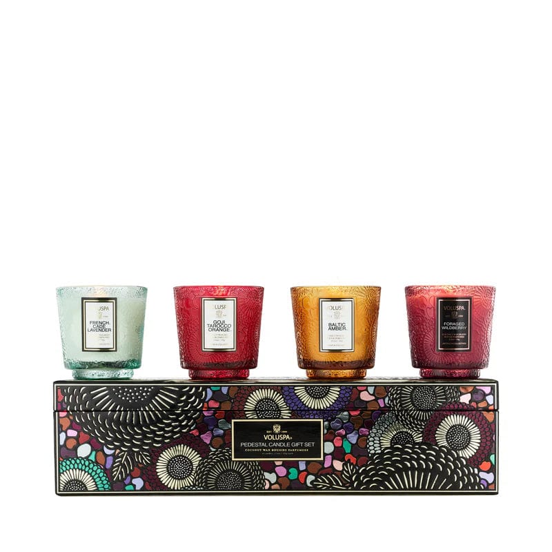 Voluspa Gift Set 4 Petite Pedestal Candle Gift Set