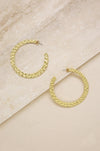 Ettika Earrings 18k Gold Plated / One Size Hammered 18k Gold Plated Hoop Earrings