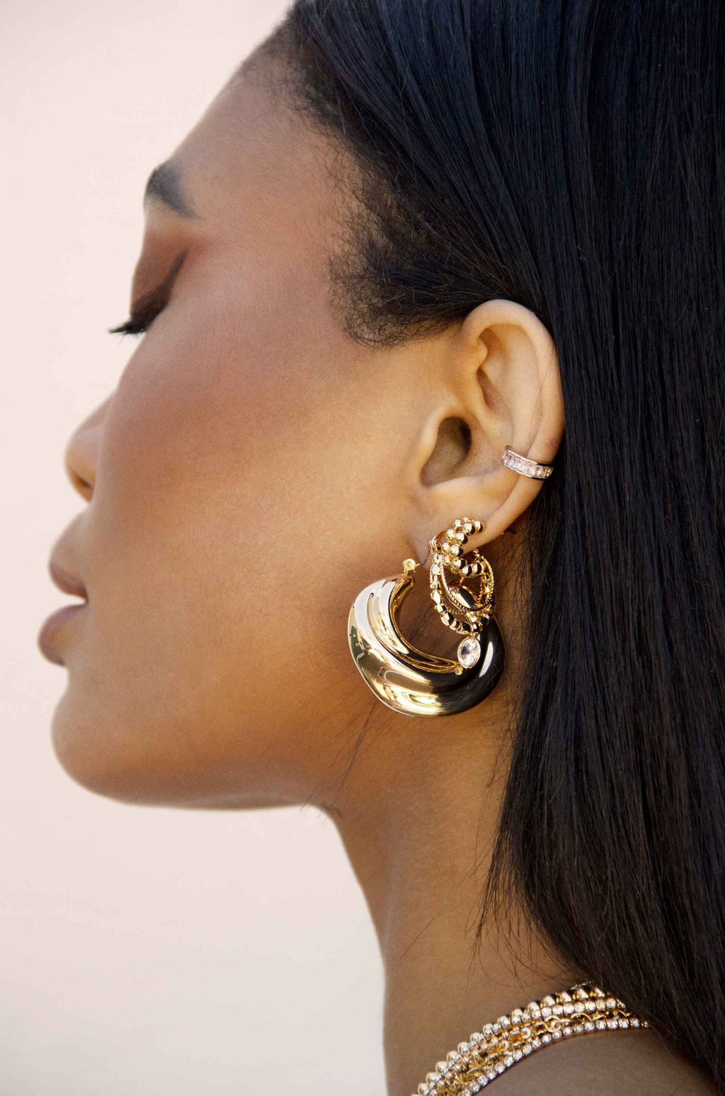 Ettika Earrings 18k Gold Plated / One Size Boho Golden 18k Gold Plated Hoop Earrings