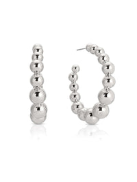 Ettika Earrings Silver Plated / One Size Bubble Ball Hoops