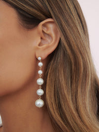 Ettika Earrings Freshwater Pearl / One Size Graduating Freshwater Pearl Earrings