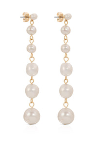Ettika Earrings Freshwater Pearl / One Size Graduating Freshwater Pearl Earrings