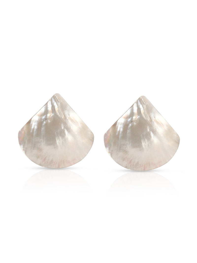 Ettika Earrings Mother of Pearl with 18k Gold Plating / One Size Rising Tide Pearl Studs