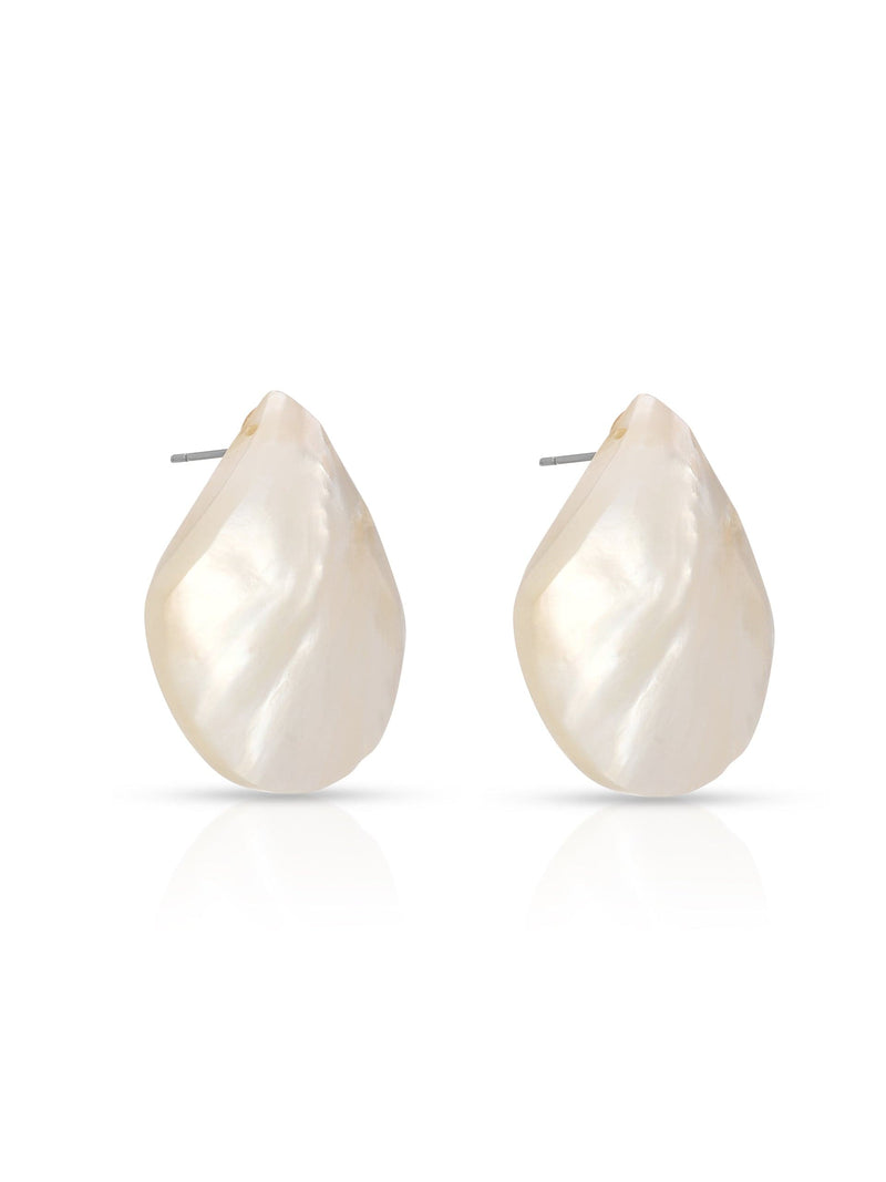 Ettika Earrings Mother of Pearl with 18k Gold Plating / One Size Rising Tide Pearl Studs