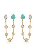 Ettika Earrings Turquoise with 18k Gold Plating / One Size Double Piercing Turquoise Earrings