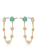 Ettika Earrings Turquoise with 18k Gold Plating / One Size Double Piercing Turquoise Earrings