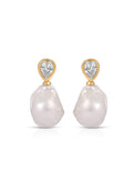 Ettika Earrings Clear Crystal with 18k Gold Plating / One Size Freshwater Heirloom Earrings