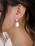 Ettika Earrings Clear Crystal with 18k Gold Plating / One Size Freshwater Heirloom Earrings