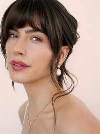 Ettika Earrings Clear Crystal with 18k Gold Plating / One Size Freshwater Heirloom Earrings