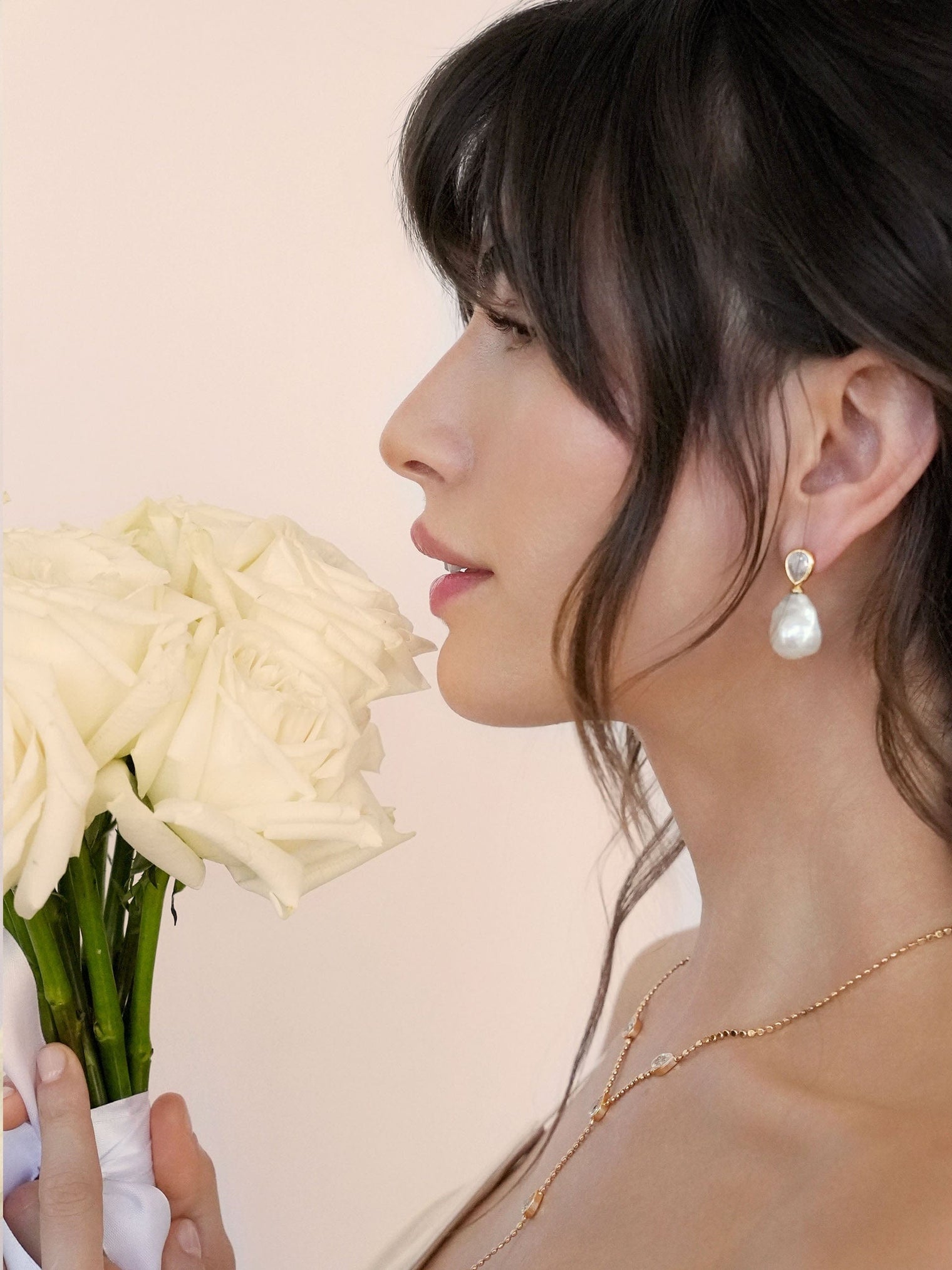 Ettika Earrings Clear Crystal with 18k Gold Plating / One Size Freshwater Heirloom Earrings