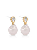 Ettika Earrings Clear Crystal with 18k Gold Plating / One Size Freshwater Heirloom Earrings
