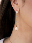 Ettika Earrings Droplet Crystal and Pearl Earring