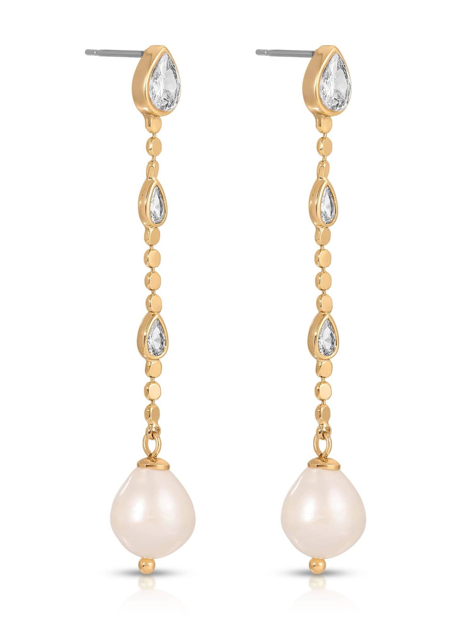 Ettika Earrings Droplet Crystal and Pearl Earring