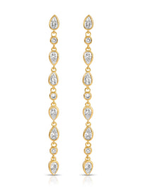 Ettika Earrings Clear Crystal with 18k Gold Plating / One Size Crystal Rainfall Earrings