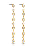 Ettika Earrings Clear Crystal with 18k Gold Plating / One Size Crystal Rainfall Earrings