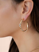 Ettika Earrings Large Marquise Crystal Hoops