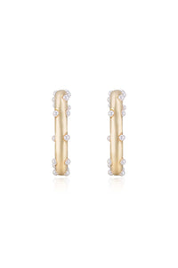 Ettika Earrings Pearl / One Size Spotted Pearl Hoop Earrings