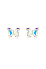 Ettika Earrings Clear Crystals / One Size Flutter Away Crystal 18k Gold Plated Earrings